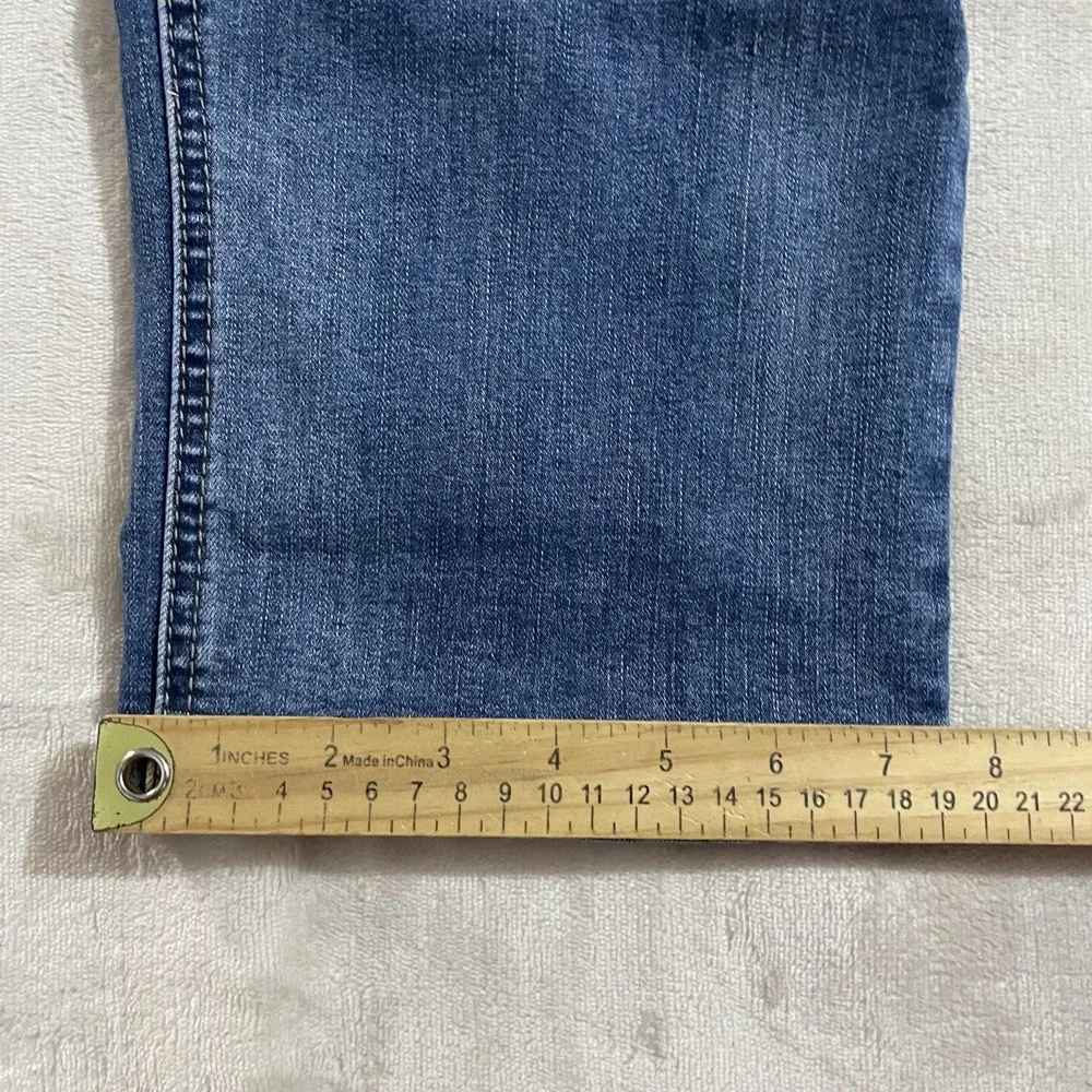 Democracy Jeans Womens Plus 18W Straight Leg‎ Blue Denim Distressed Medium Wash